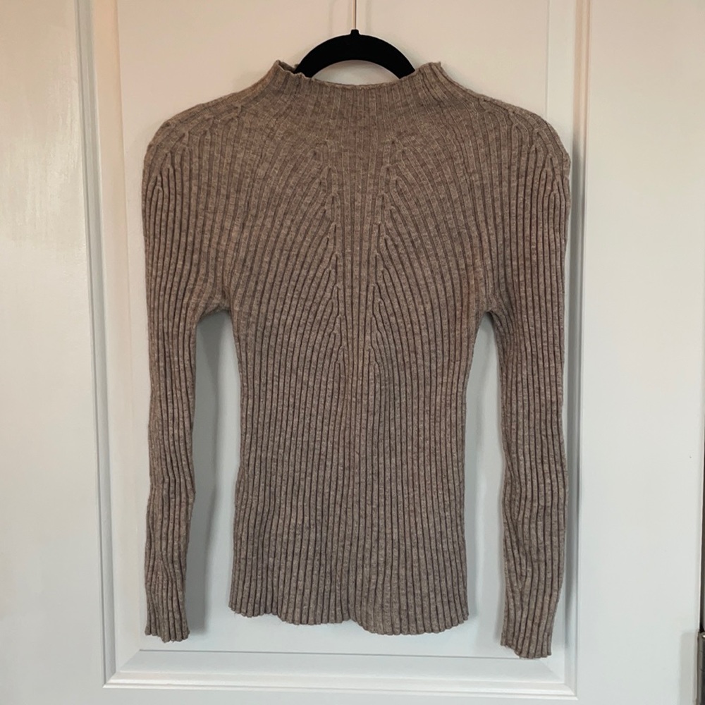Mock neck nude sweater